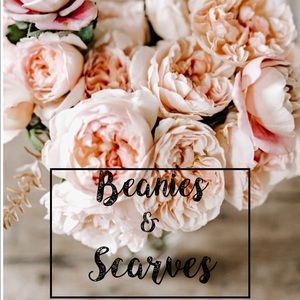 Crocheted messy bun/ponytail beanies & Scarves